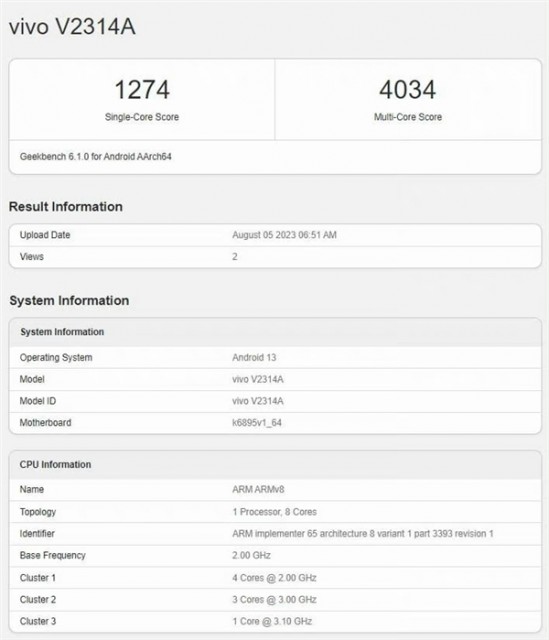 iQOO Z8现身GeekBench跑分网站：天玑8200+LCD屏游戏党最爱