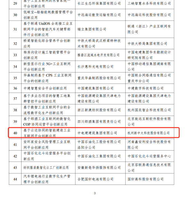 新中大“智能建造工业互联网平台”应用 入选工信部“工业互联网平台创新领航应用案例” - 