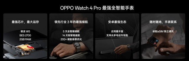 安卓智能手表新标杆，OPPO Watch 4 Pro发布2199元起