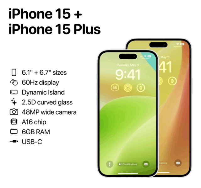 iPhone 15核心细节抢先看：全系灵动岛+2.5D弧边 硬件区别明显