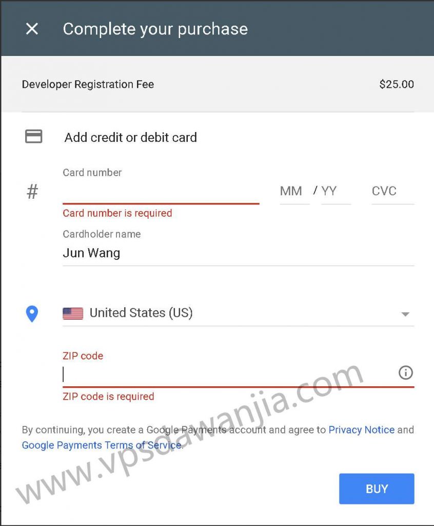使用虚拟信用卡注册Google Play 开发者账号-我