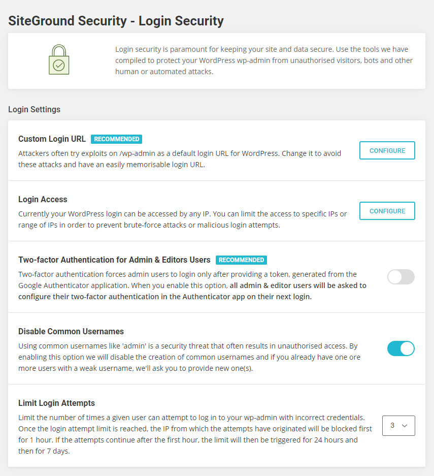 SiteGround Security 安全插件使用教程