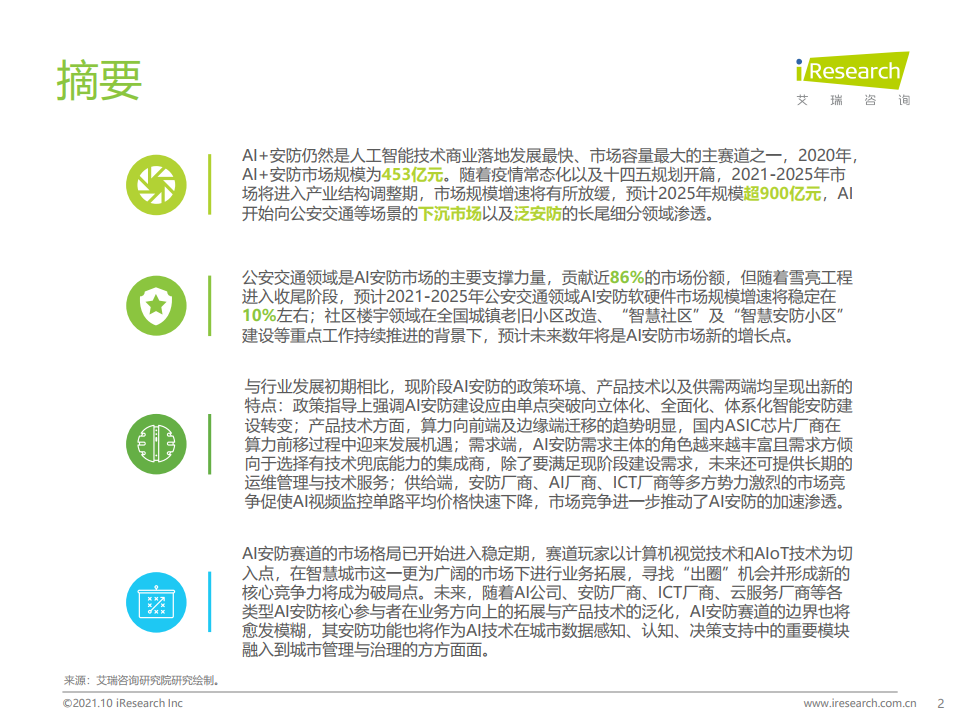 艾瑞咨询：2021年中国AI+安防行业发展研究报告（附下载）