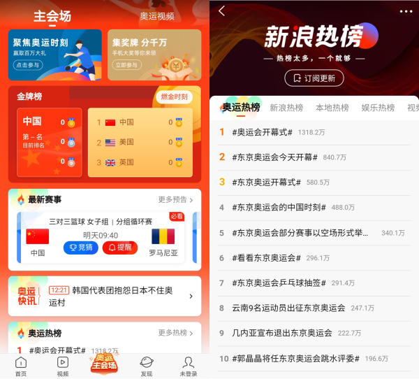 新浪新闻“奥运主会场”上线 赛事报道之外解锁更多新玩法 - 