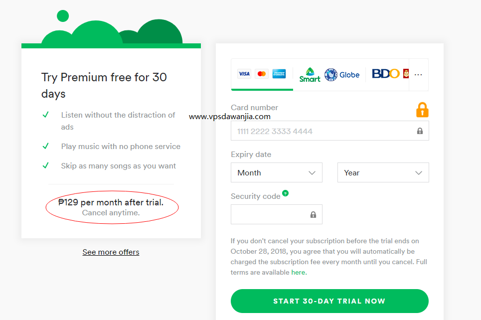 使用PayMaya虚拟信用卡开通菲律宾Spotify会员服务-我