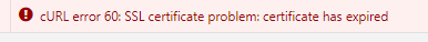 cURL error 60: SSL certificate problem: certificate has expired解决办法