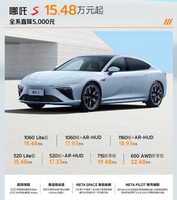 哪吒X全系价格直降2.2万元：9.98万元起