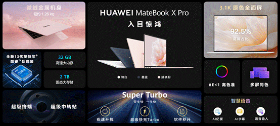 华为MateBook X Pro 2023款让美看得见摸得着 拂晓粉新配色诠释高颜值智慧PC