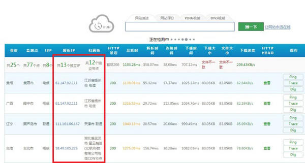 怎么看网站是否开启CDN加速？测试网站全国访问速度方法详解 - 