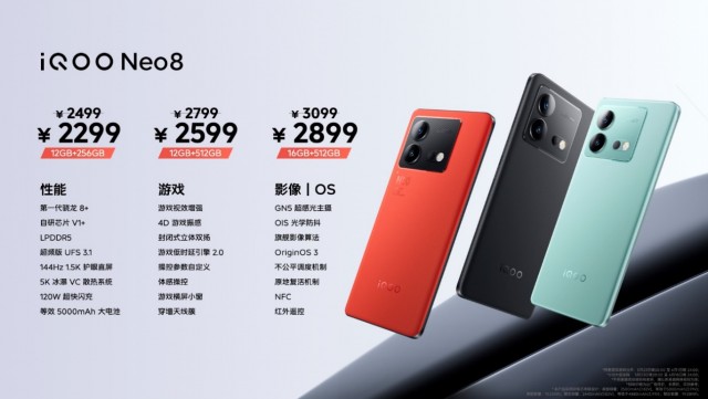 首发天玑9200+ iQOO Neo8系列发布首销售价2299元起