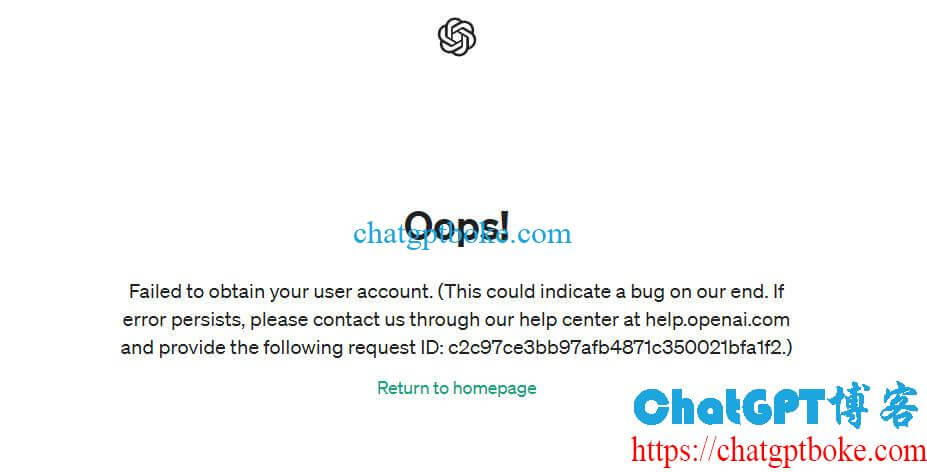 ChatGPT Failed to obtain your user account怎么办？