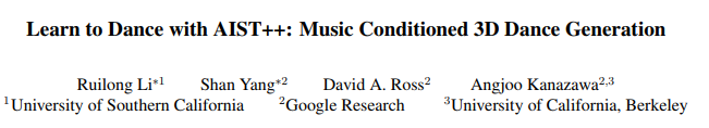 AI跳舞哪家强？谷歌3D舞者闻歌起舞，挑战DanceNet